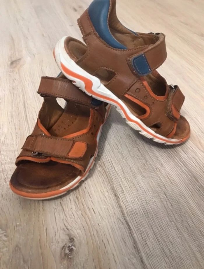 Sandales DPAM taille 28 marron-Orange-bleu - photo numéro 4