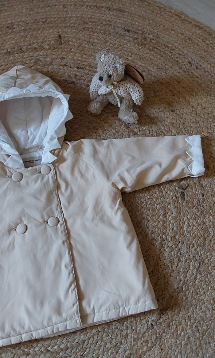 Veste hiver jaune paille Dpam 3/6 mois 62 cm - photo numéro 2