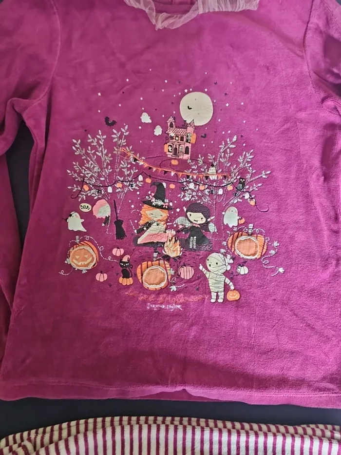 Lot de 2 pyjamas fille 10/11 ans halloween noel - photo numéro 3