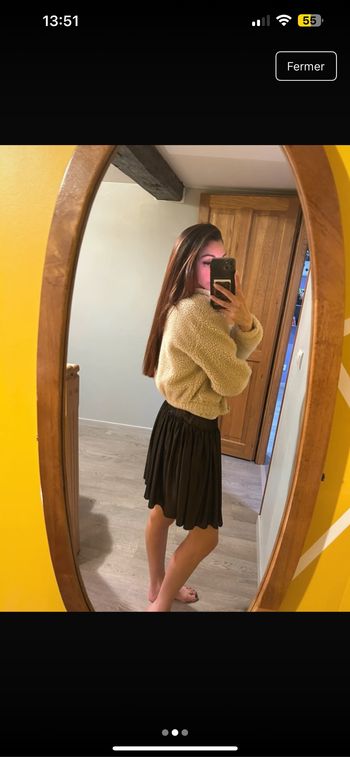 Veste courte beige avec poche
