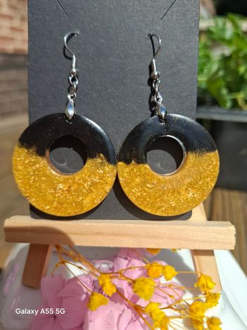 🌟 Éclipse d’Or – Boucles d’oreilles célestes et lumineuses