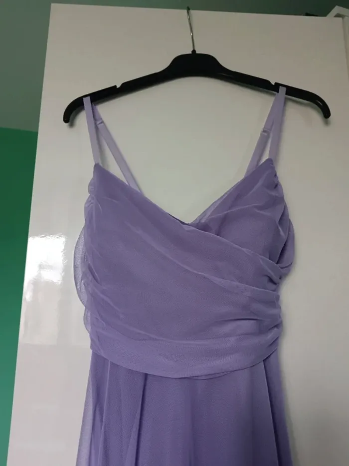 Robe violette à dentelles bretelles réglables Taille unique - photo numéro 5
