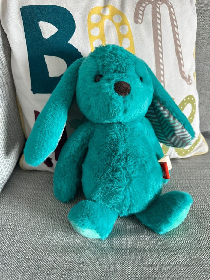 Doudou peluche B .softies bleu - photo numéro 2