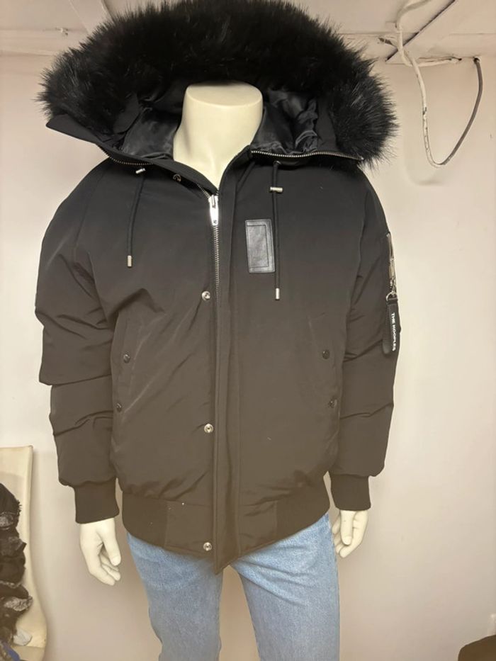 Doudoune neuve The Kooples noire avec capuche en fausse fourrure – Taille XL - photo numéro 12