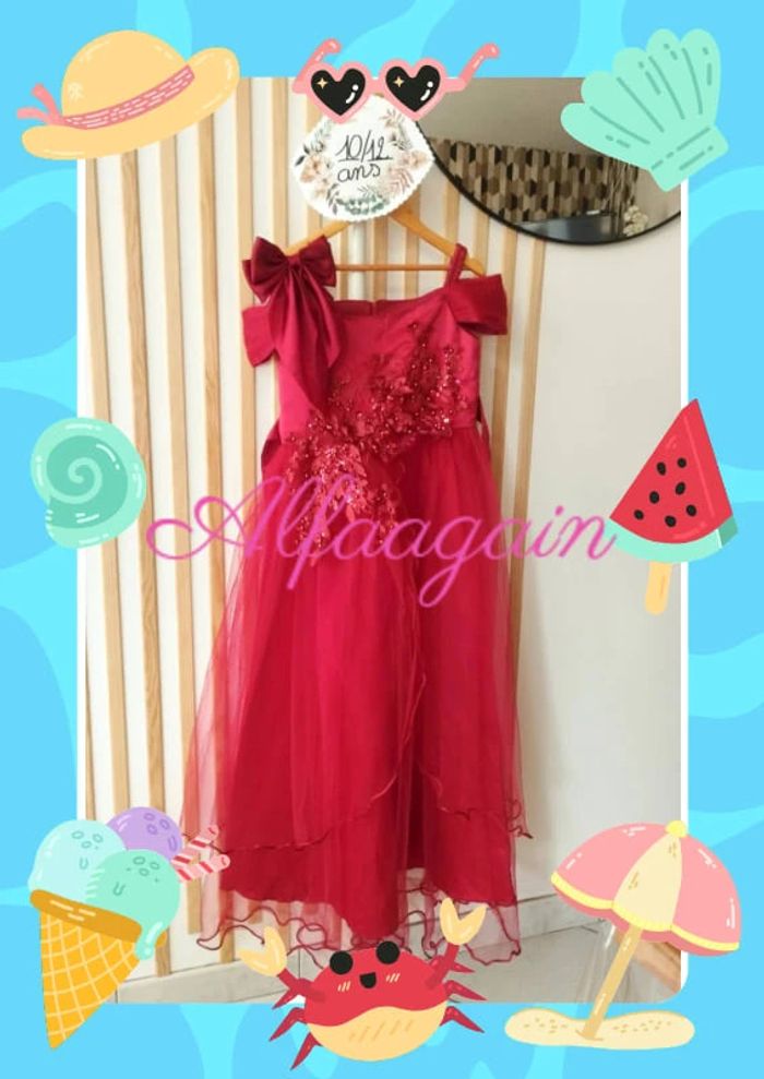 Robe de soirée cérémonie rouge 10/12ans