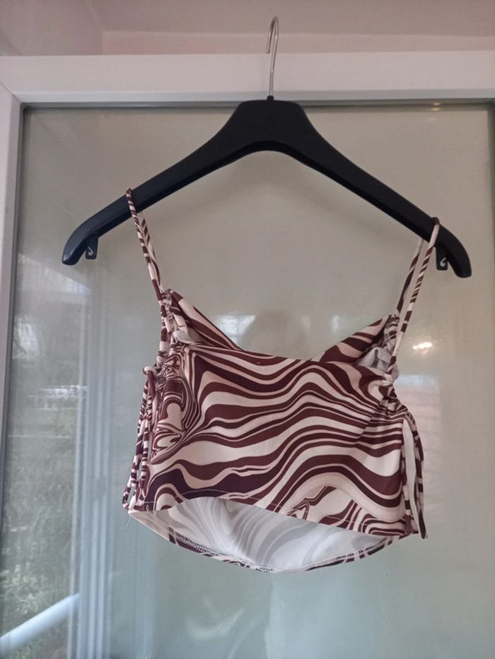 Haut marron et beige bershka - photo numéro 2