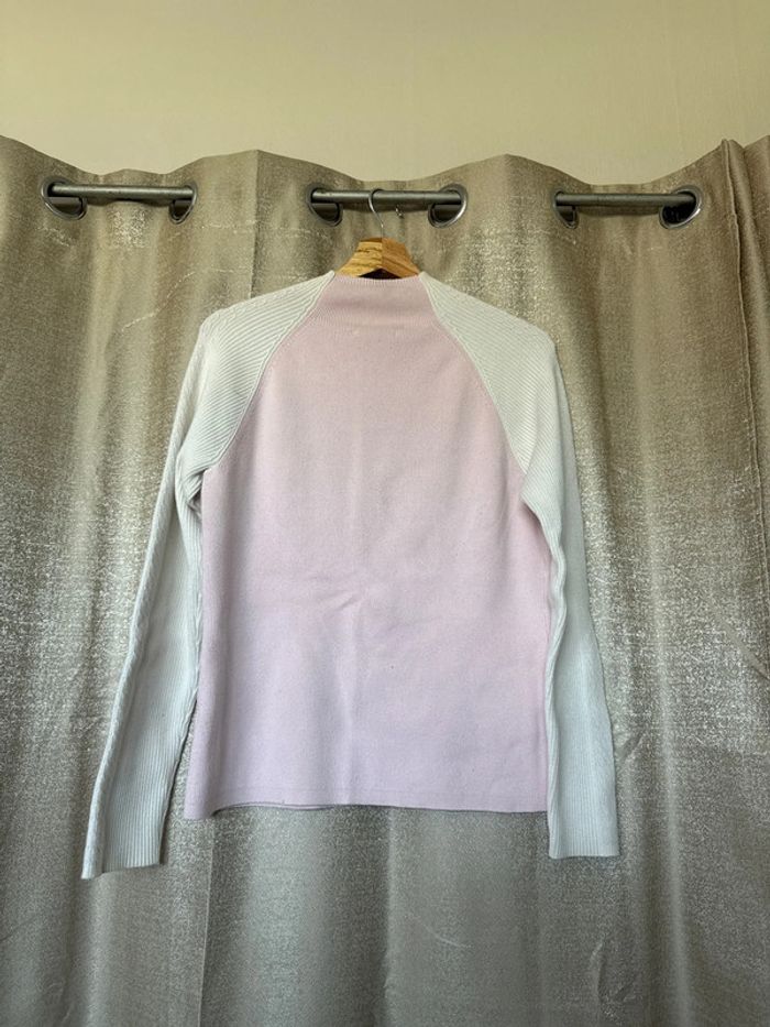 Pull bicolore Tommy Hilfiger Femme – Taille L – Rose pâle & blanc – Très bon état - photo numéro 6