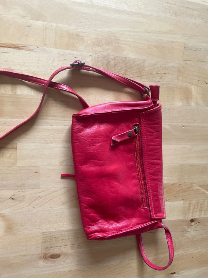 Sac à main en cuir rouge made in italy - photo numéro 4