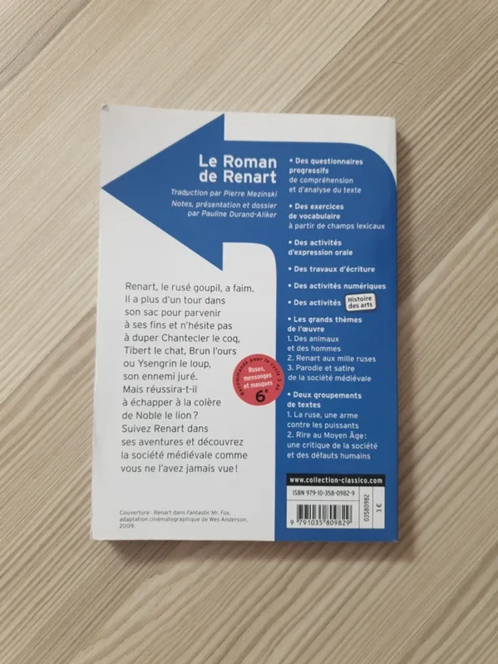 Livre collège Le roman de renard - photo numéro 2