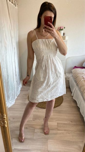 Robe bustier blanche texturer