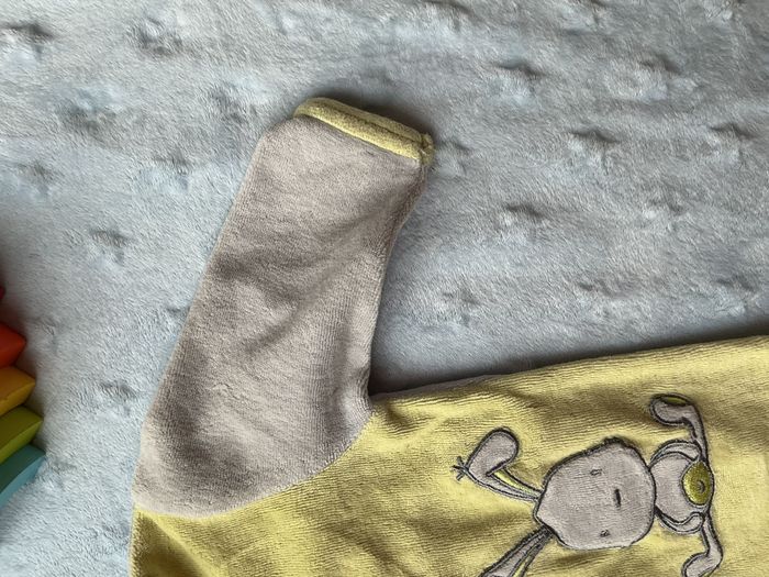 pyjama grenouillère en velours gris et vert ouverture devant 3 mois boite à malices - photo numéro 7