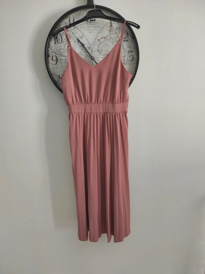 Robe mi longue rose idéale cérémonie taille L