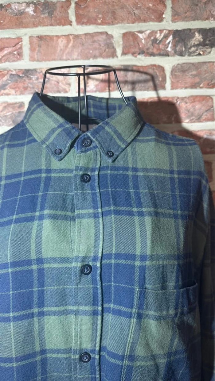 Chemise à carreaux bleu et verte H&M Regular Fit Taille L / 40 - photo numéro 5