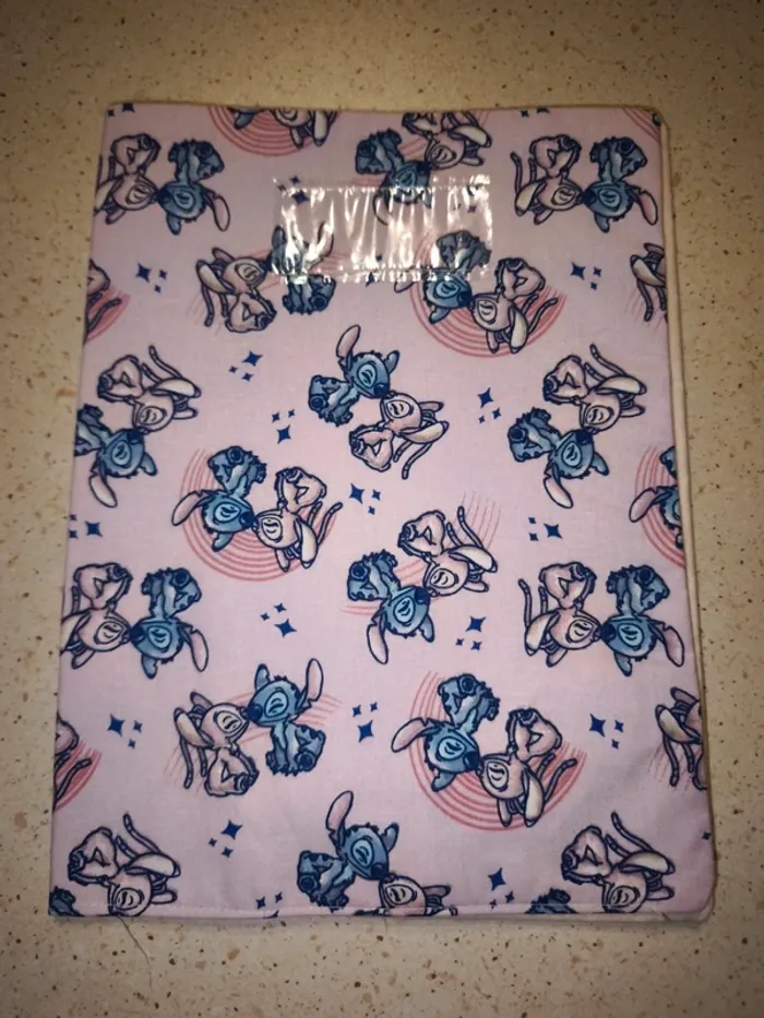 Couverture cahier en tissu stitch angel disney