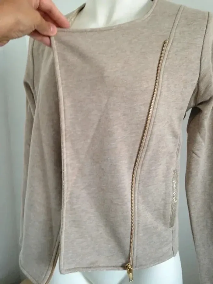 Veste blouson col V zippé doré 34 Marie Sixtine - photo numéro 6
