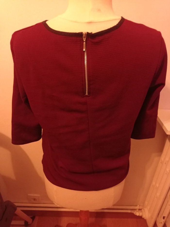 Jolie haut manche longue bordeaux - photo numéro 2