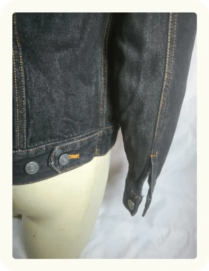 Veste en jean noir homme Taille M 38 - photo numéro 5
