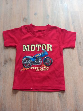 T-shirt rouge moto garçon – 2 ans