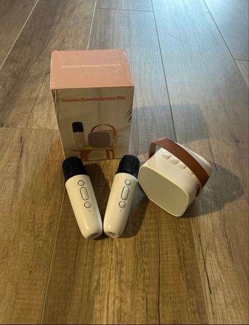 Karaoké 2 micros blanc NEUF