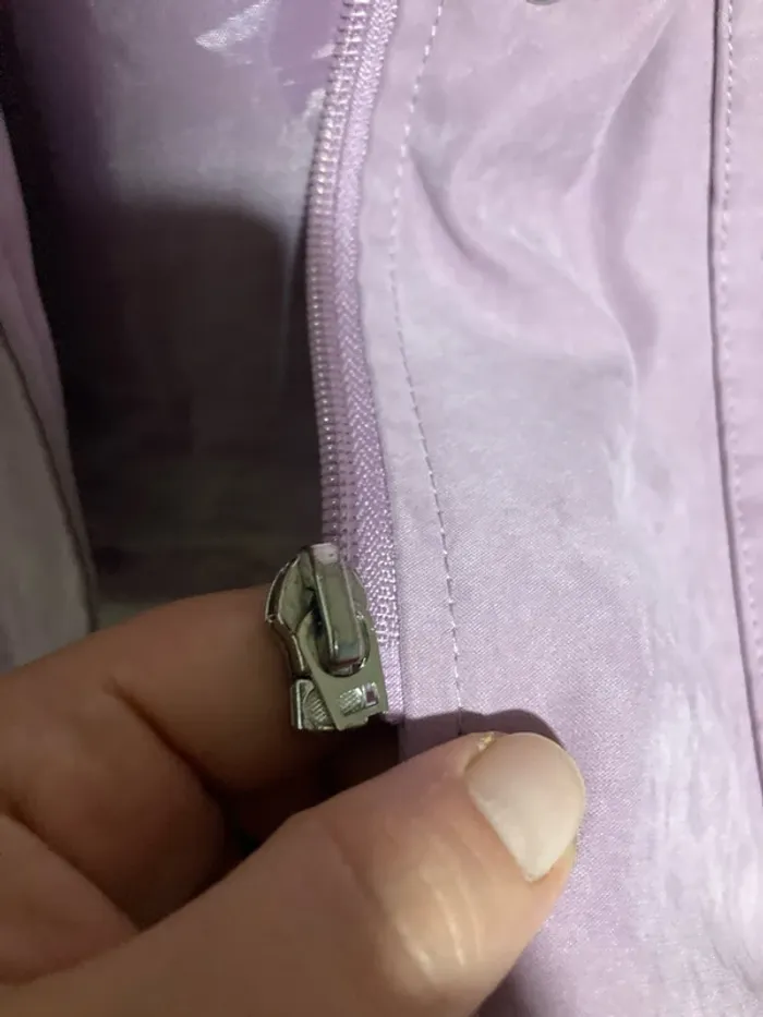 Manteau lilas Anne Weyburn – Taille 42/44 – Demi-saison avec capuche amovible - photo numéro 9