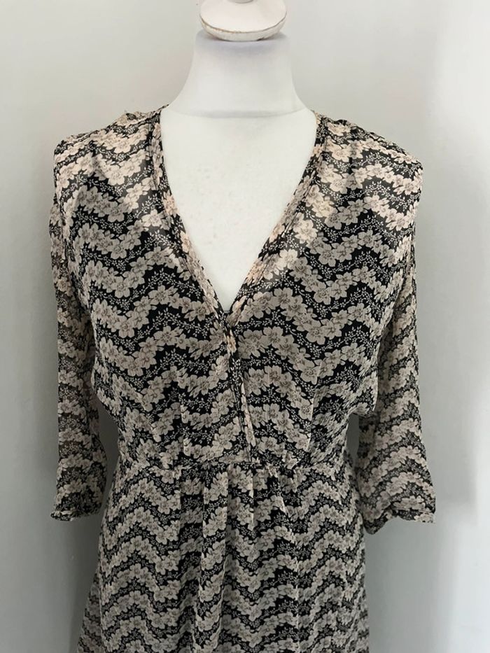 Robe à fleurs en soie The Kooples S - photo numéro 3