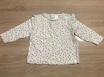 T-shirt manches longues coeur 9 mois fille