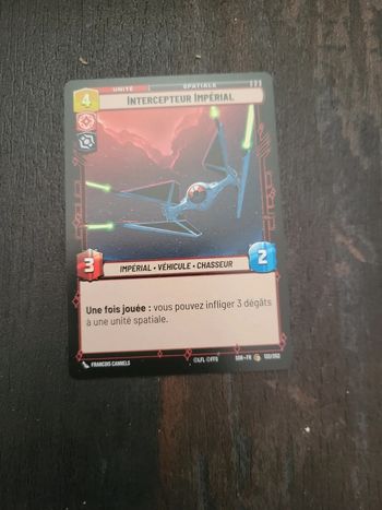 Carte Star Wars Unlimited Intercepteur Impérial