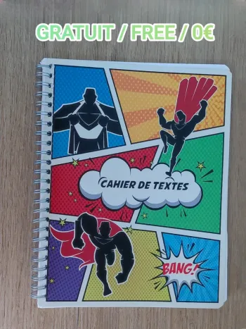 Cahier de texte Comics / Domédia - 17x22cm - Gratuit / Free
