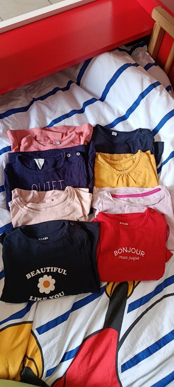 Lot bebe fille 12mois t-shirt manche longue 
