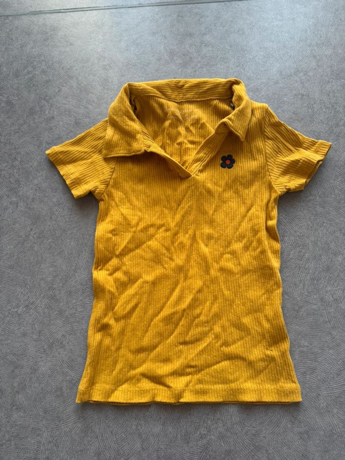 Polo Enfant Jaune Moutarde en Coton Bio - Taille 6 Ans