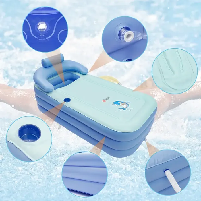 Baignoire Gonflable Adulte 160cm – Pliante & Portable, Spa Relaxation en PVC - photo numéro 7