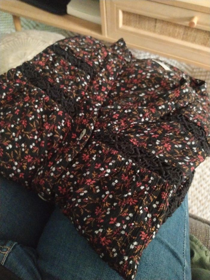 Blouse manche longue à fleurs - photo numéro 4