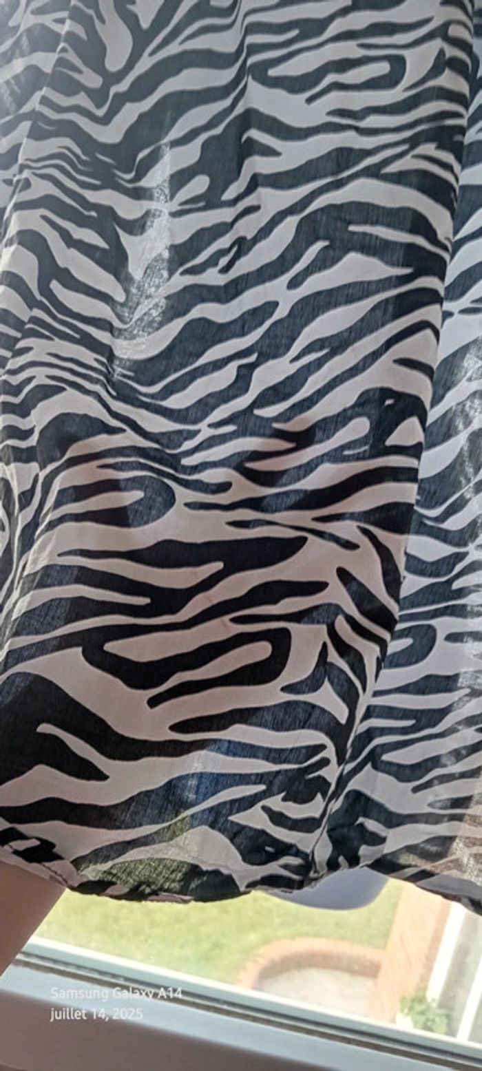 Blouse légère manches 3/4 réglables col V avec poche imprimé zèbre femme xl yessica - photo numéro 16