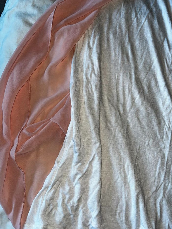 Tunique saumon et crème taille 42 - photo numéro 3