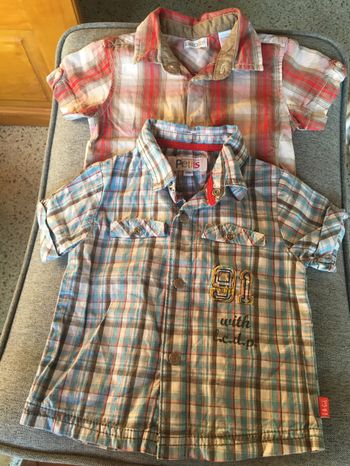 Lot chemises carreaux manches courtes 6 mois