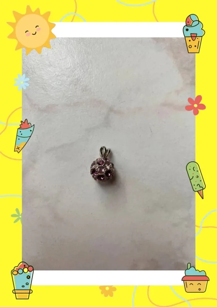 Pendentif sans chaîne argenté violet - photo numéro 3