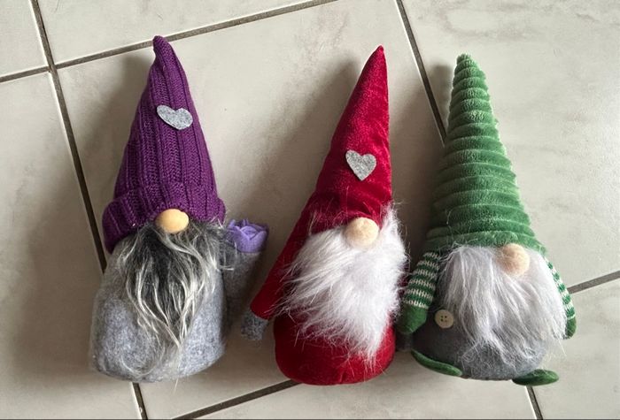 Lot de 3 gnomes de Noël