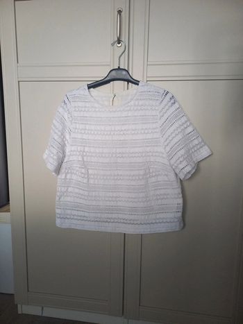 Top à manches courtes en macramé femme