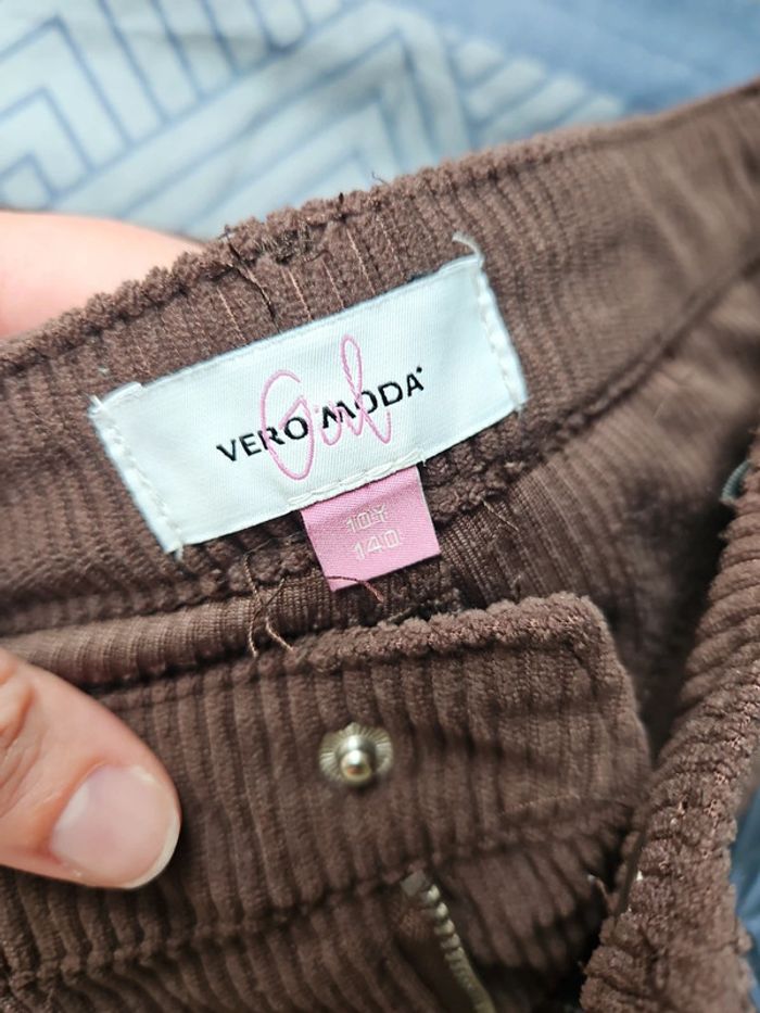 Pantalon marron effet velours 10ans vero moda - photo numéro 4