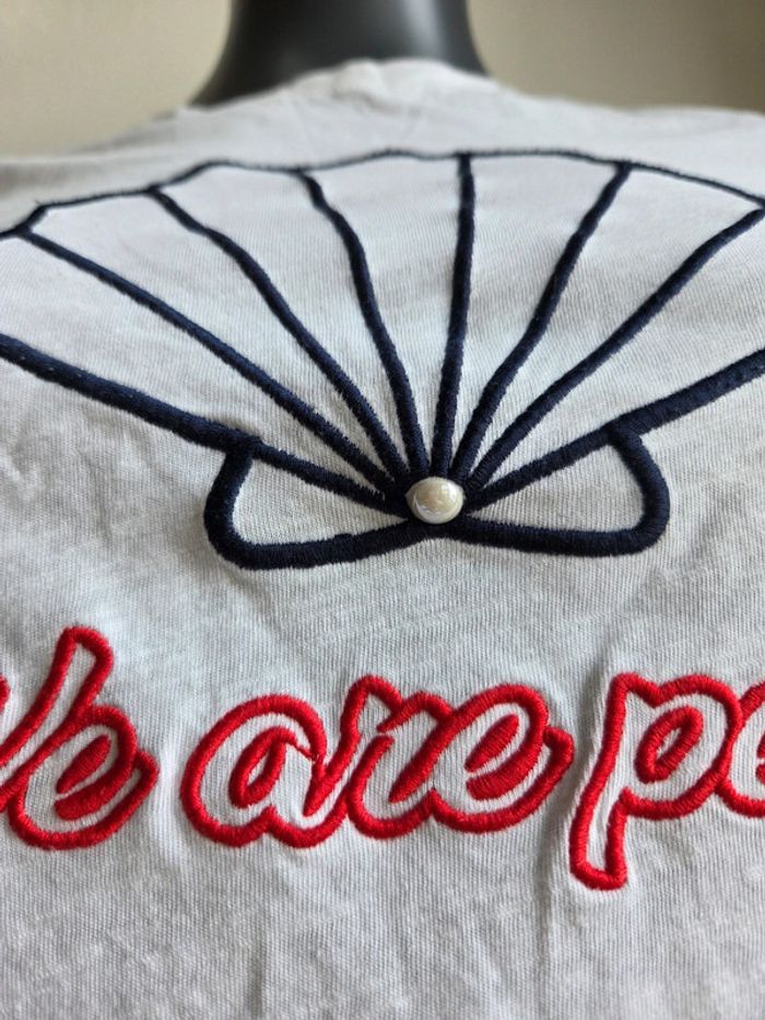 Courtes manches- blanc- perle- camaieu - photo numéro 2