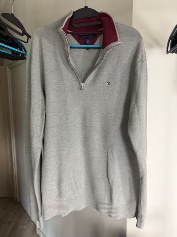 Pull 1/4 half zip camionneur tommy hilfiger gris taille XI