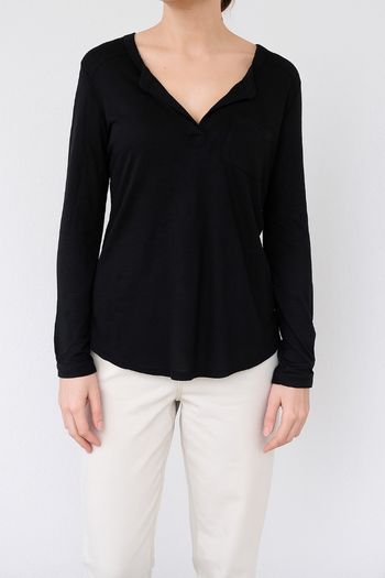 Blouse transparente Noire Coton Manches Longues/Courtes - Kiabi ( Taille S 34 / 36 )
