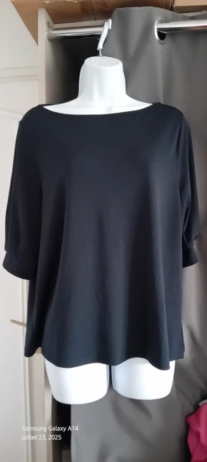 Haut fluide oversize col rond marine femme L h&m - photo numéro 4