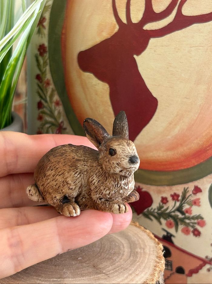 Miniature, lapin ou lièvre en résine haute qualité - photo numéro 4