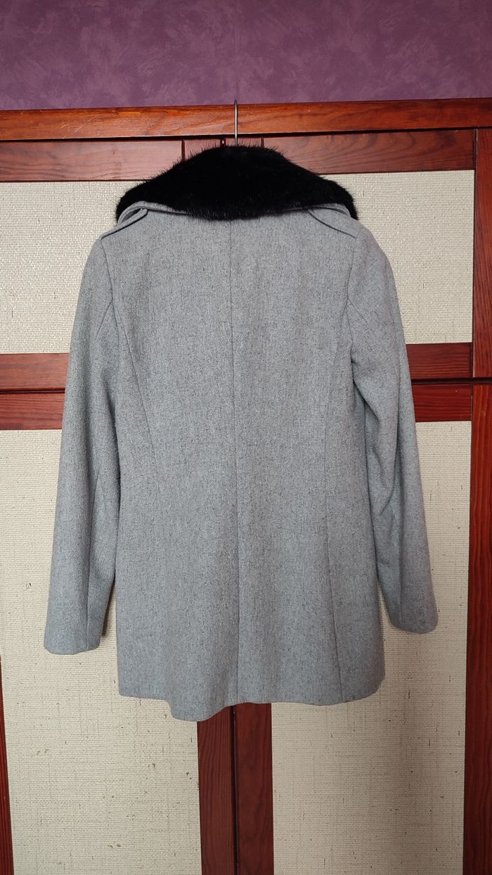 Manteau gris col amovible La redoute taille 34 - photo numéro 7