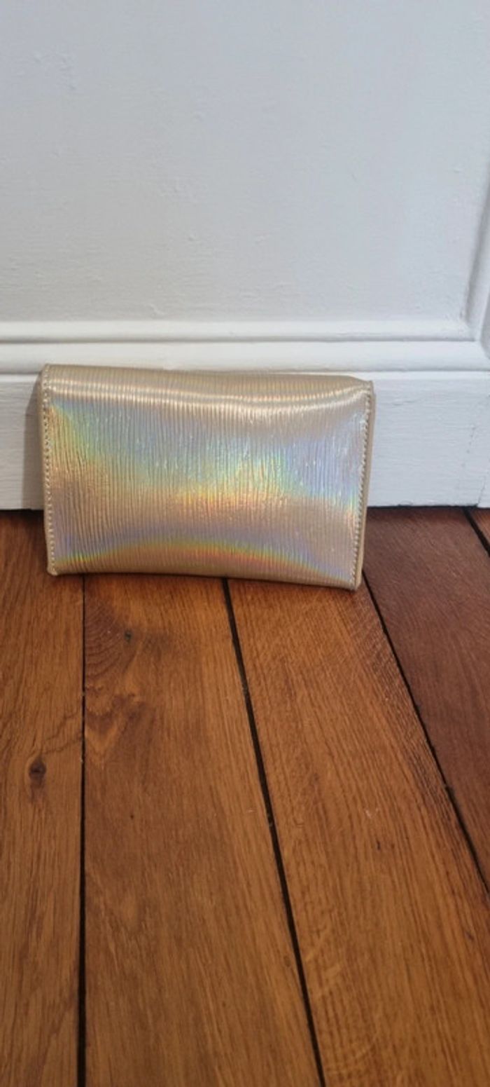 Sac pochette bandoulière doré irisé arc en ciel neuf - photo numéro 3