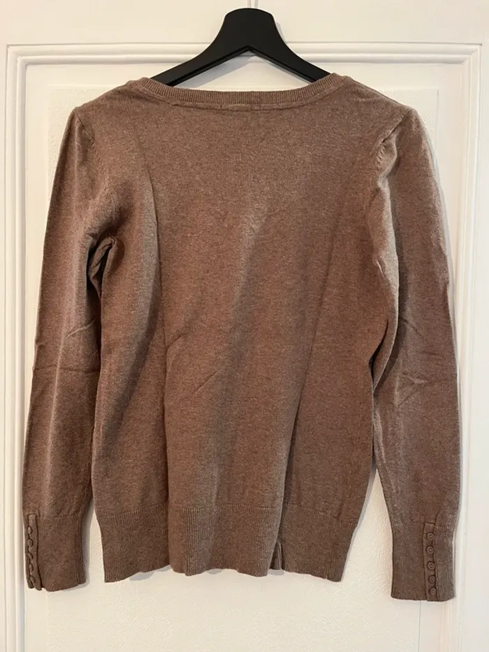 Pull col v femme marron H&M - photo numéro 2