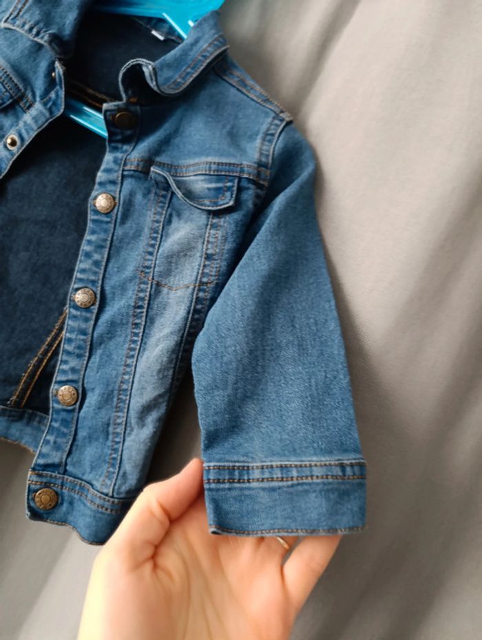 Veste en jean mixte taille 86 cm matière extensible - photo numéro 3