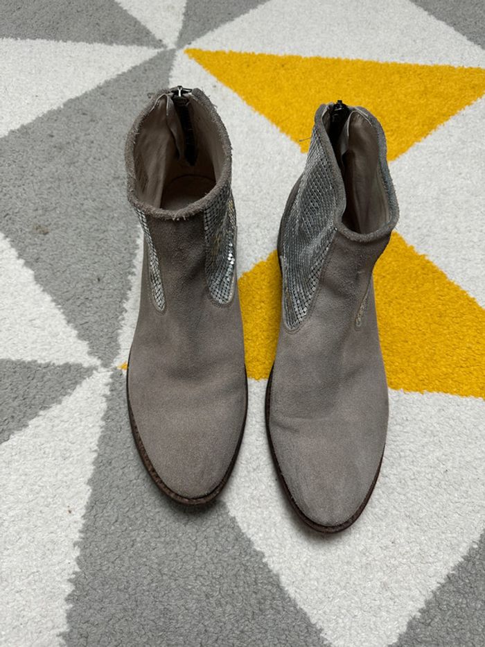Bottines en cuir Ivoire Taille 40 - photo numéro 2