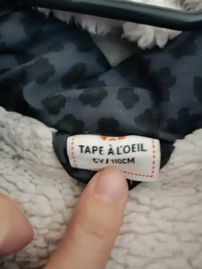 Manteau a capuche hiver intérieur chaud tape a l'oeil taille 5 ans - photo numéro 3